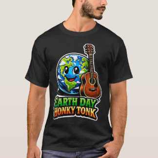 Camiseta Día de la Tierra Música Country Guitarra Globo Eco
