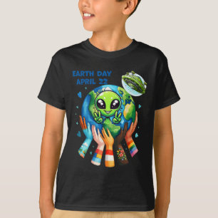 Camiseta Día De La Tierra Niños Mujeres Y Hombres Felices E