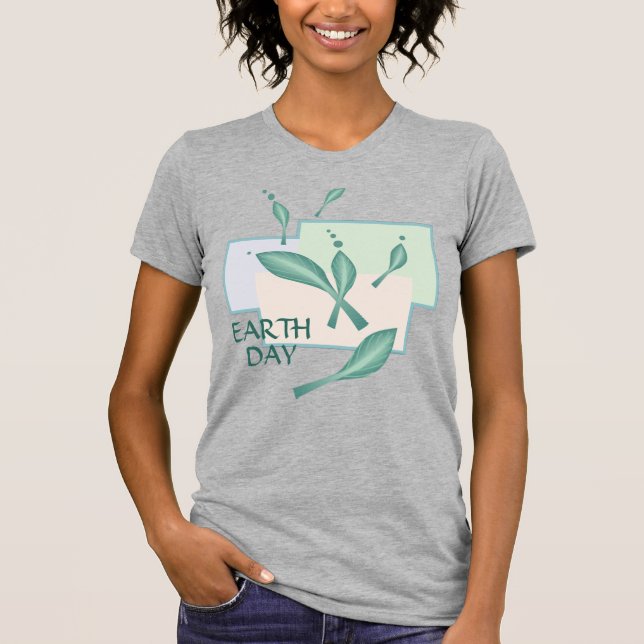 Camiseta Día de la Tierra Pastel Eco deja fantasía verde ar (Anverso)