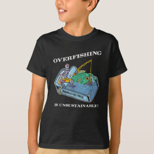 Camiseta Día de la Tierra Pesca excesiva insostenible Salva