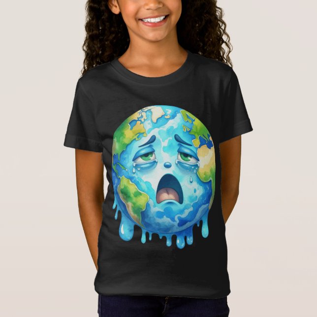 Camiseta Día de la Tierra Planeta de fusión del calentamien (Anverso)
