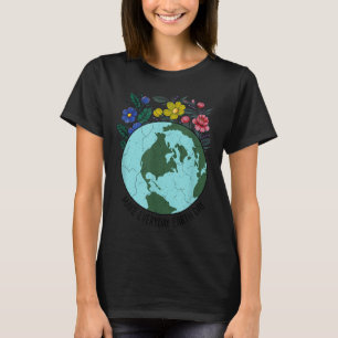 Camiseta Día de la Tierra Restaurando el arte de la flor de