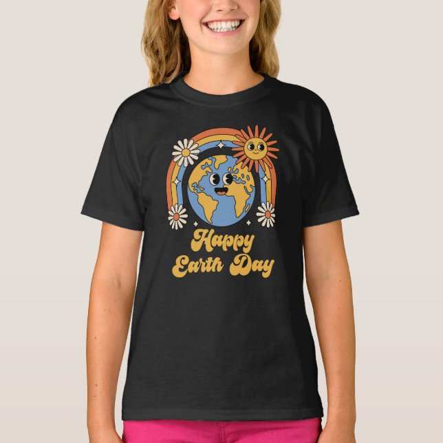 Camiseta Día de la Tierra Retro Feliz (Anverso)