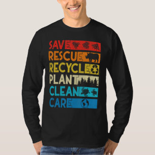Camiseta Día de la Tierra Salva Abejas Rescata Animales Rec