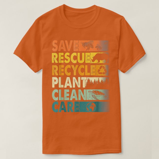 Camiseta Día de la Tierra Salvar a las abejas Rescate Anima (Diseño del anverso)