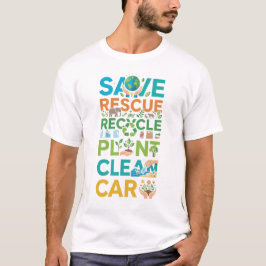 Camiseta Día de la Tierra Salvar Rescatar Reciclar Planta L