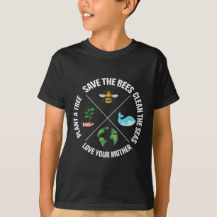 Camiseta Día De La Tierra Salven A La Planta De Abejas Más 