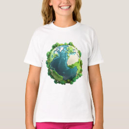 Camiseta Día de la Tierra - Tierra verde y azul con árboles