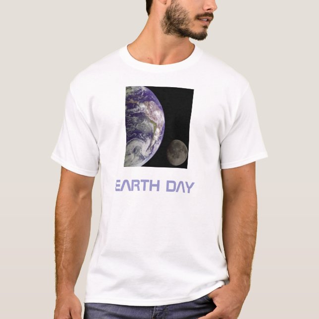 Camiseta Día de la Tierra - Tierra y luna (Anverso)