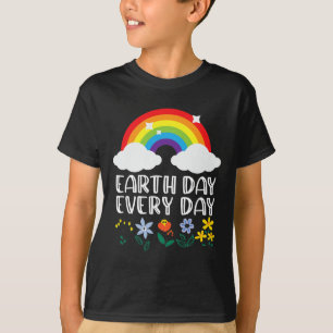 Camiseta Día de la Tierra Todos los Días Arcoiris Flor Día