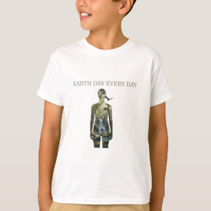 Camiseta Día de la Tierra Todos los Días Arte de Silueta de