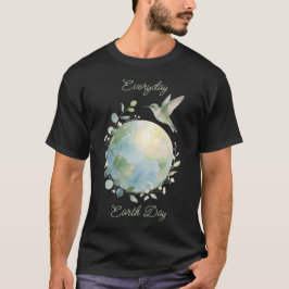 Camiseta Día de la Tierra Todos los Días Colibrí Pájaro