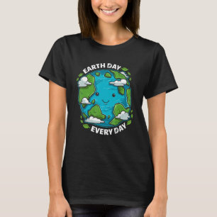 Camiseta Día de la Tierra Todos Los Días Cute Eco Ambiental