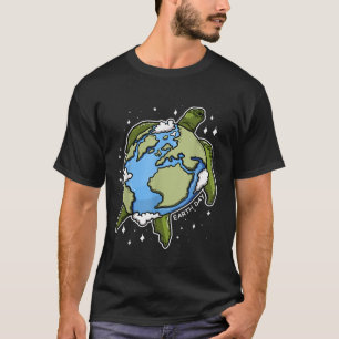 Camiseta Día de la Tierra Tortuga Tierra Globo Ambiental Pr