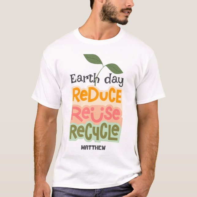 Camiseta día de la tierra, vamos verde, arte simple ciencia (Anverso)