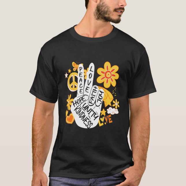 Camiseta Día de la Unidad Naranja Paz Amor Esperanza Amabil (Anverso)