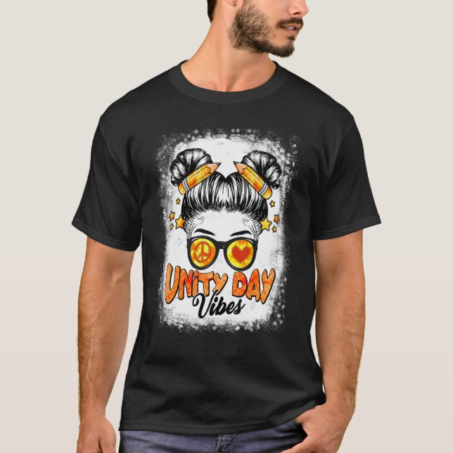 Camiseta Día De La Unidad Vibes Desordenado Naranja De Bun  (Anverso)