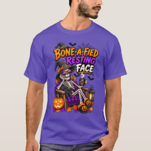 Camiseta Día de las Brujas Esqueleto Divertido con Cara de