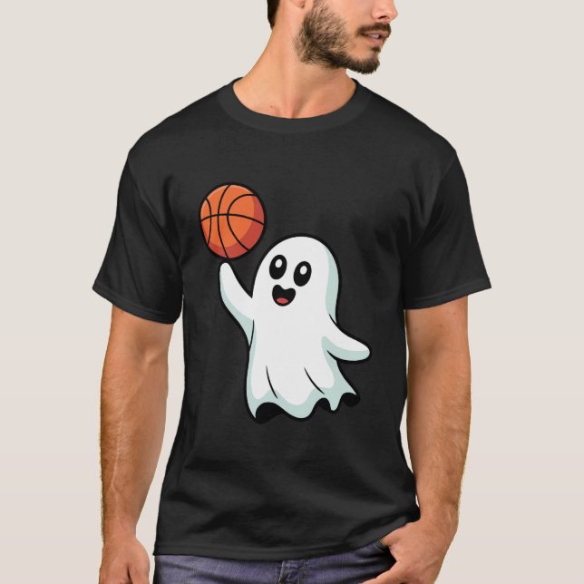 Camiseta Día de las Brujas Fantasma Espeluznante Jugando Ba (Anverso)