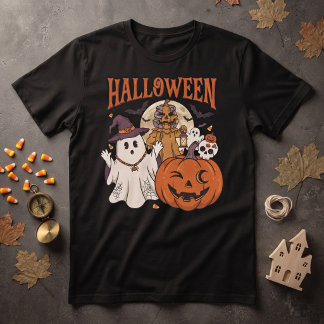 Camiseta Día de las Brujas Fantasmas, Calabaza y Bruja – Vi
