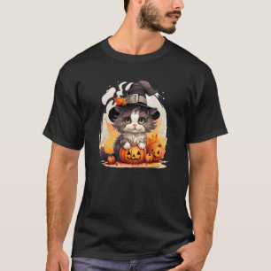 Camiseta Día de las Brujas, Gato Ragdoll, Negro, Amor, Cala