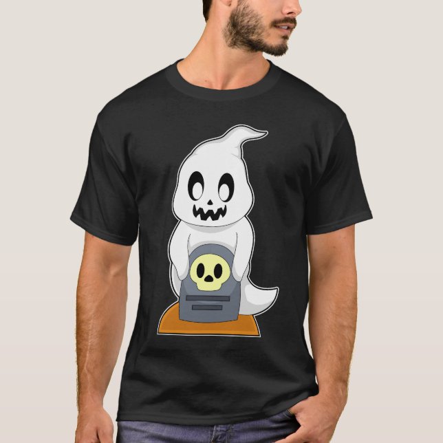 Camiseta Día de las Brujas Tumba Fantasma (Anverso)