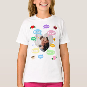 Camiseta Día de las Madres Nubes de palabras Foto Mejor Mam