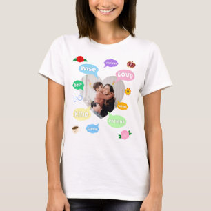 Camiseta Día de las Madres Nubes de Palabras Foto Mejor Mam