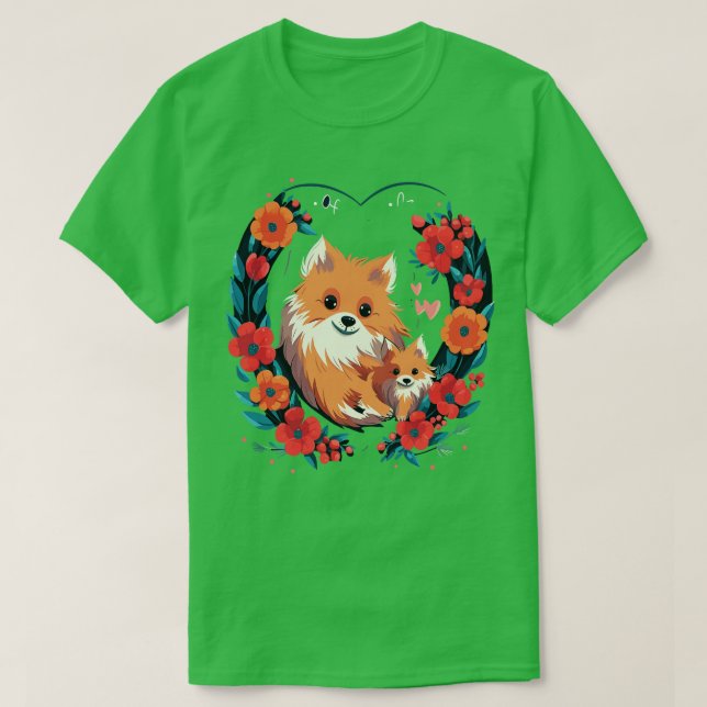 Camiseta Día de las Madres Pomerania (Diseño del anverso)