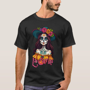 Camiseta Día de las Polillas - Retrato de Calavera La Catri
