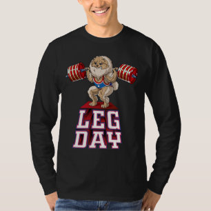 Camiseta Día de Leg Pomeranian Peso Levantamiento Squat Gym
