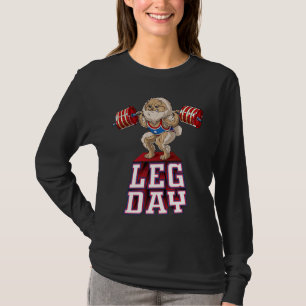 Camiseta Día de Leg Pomeranian Peso Levantamiento Squat Gym