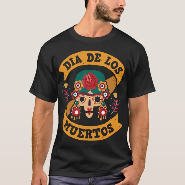 Camiseta Día de los Adorables al Estilo Mexicano Muerto (Anverso)