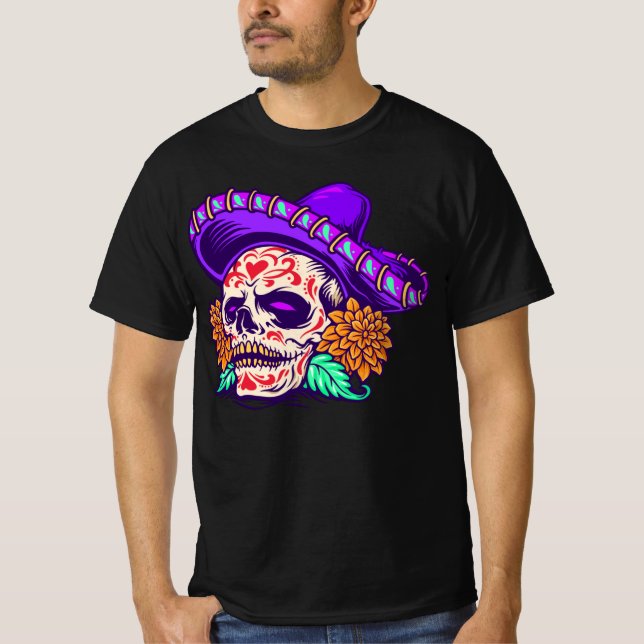 Camiseta Día de los Adorables del Calavero Muerto con Gorra (Anverso)