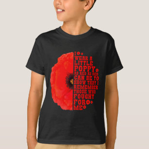 Camiseta Día de los Caídos amapola roja pequeña recuerda qu