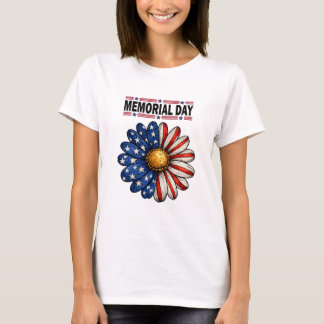 Camiseta Día de los Caídos Flor Patriótica