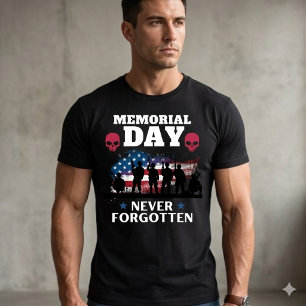 Camiseta Día de los Caídos Nunca Olvidados, Bandera de EE. 