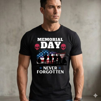 Camiseta Día de los Caídos Nunca Olvidados, Bandera de EE. 