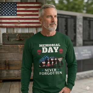 Camiseta Día de los Caídos Nunca Olvidados Patriótico Milit