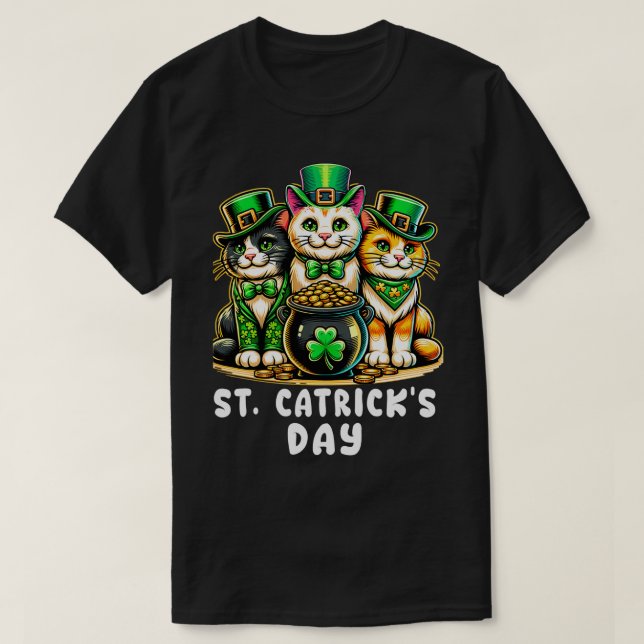 Camiseta Día de los Cártires Graciosos Gatos Día de San Pat (Diseño del anverso)