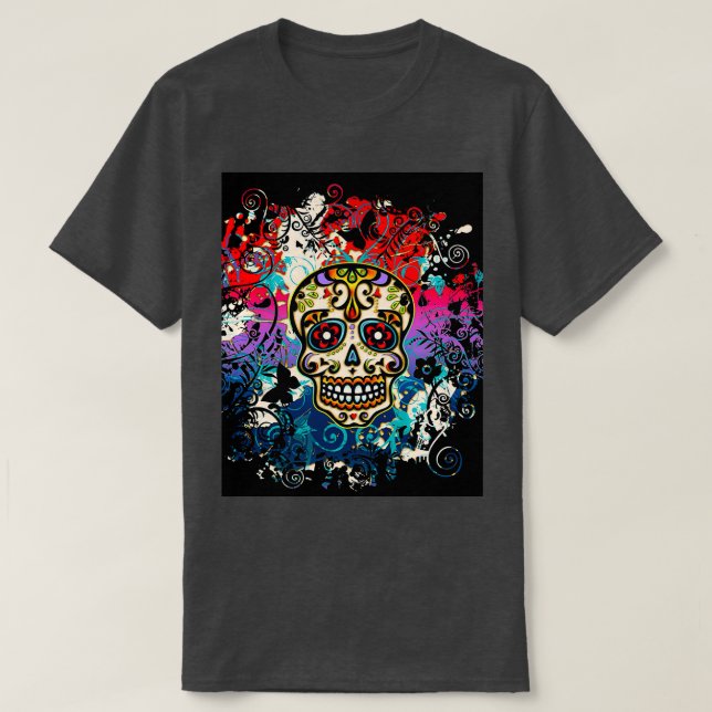 Camiseta Día de los Dias de Muertos por la Calavera de Azúc (Diseño del anverso)