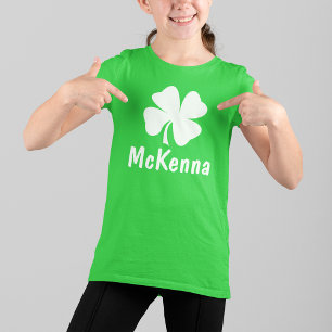 Camiseta Día de los Hijos Verdes de Shamrock Personalizados
