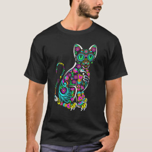Camiseta Dia De Los Meowtos Tee Gato Día de Muertos