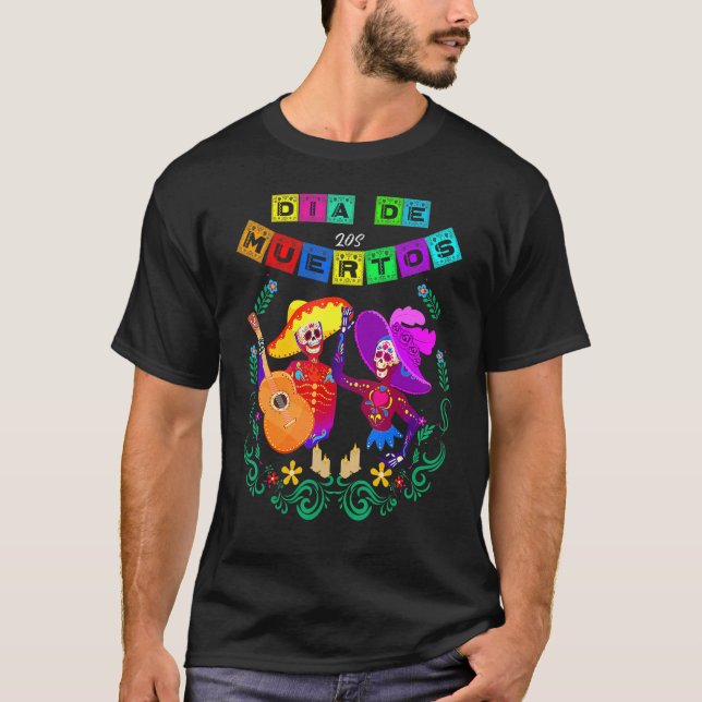 Camiseta Día de los Muertos Calavera Mexicana M (Anverso)