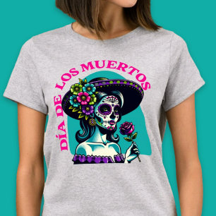 Camiseta Día de los Muertos Catrina Pop Art Shirt