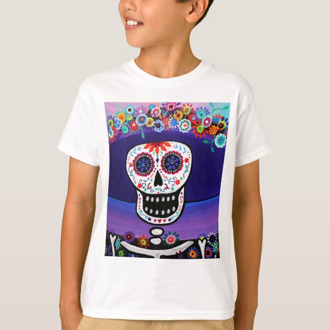 Camiseta Dia de los Muertos Catrina por Prisarts (Anverso)