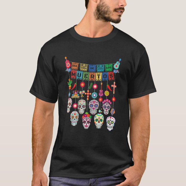 Camiseta Dia De Los Muertos  Day of the dead Hanging skulls (Anverso)