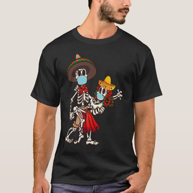 Camiseta Dia De los Muertos Day of the Dead  Skulls Dancing (Anverso)