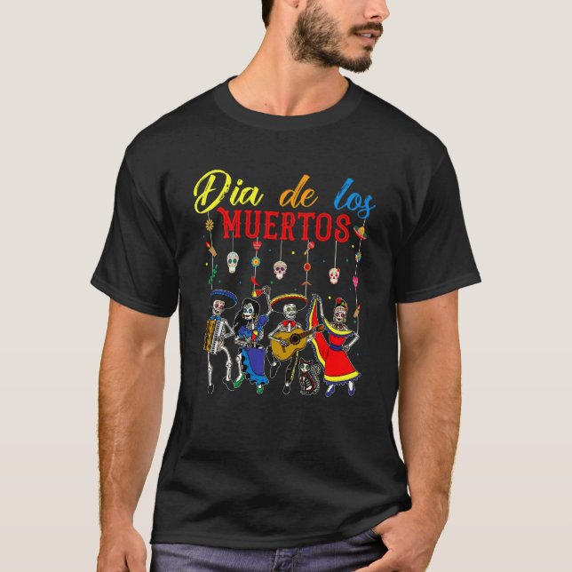Camiseta Día De Los Muertos De La Fallecida Esqueleto Mexic (Anverso)