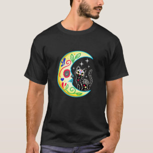 Camiseta Día de los Muertos del Cat Moon Sugar Skull Dia de